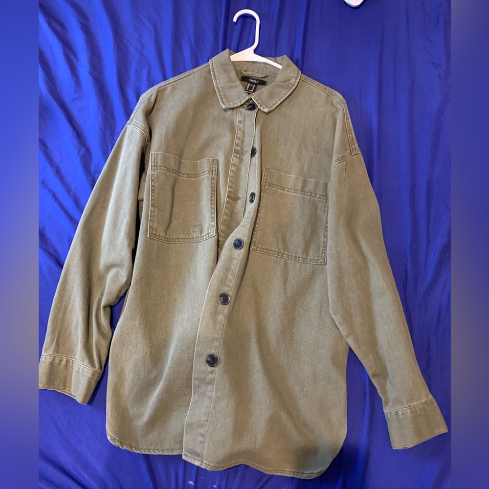 Women’s green olive jacket coat size M
